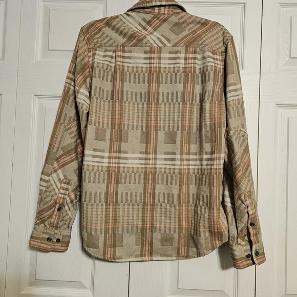 Howler Brothers Harker’s Flannel - Kempton Plaid Taupe - Men’s Medium - Picture 6 of 11